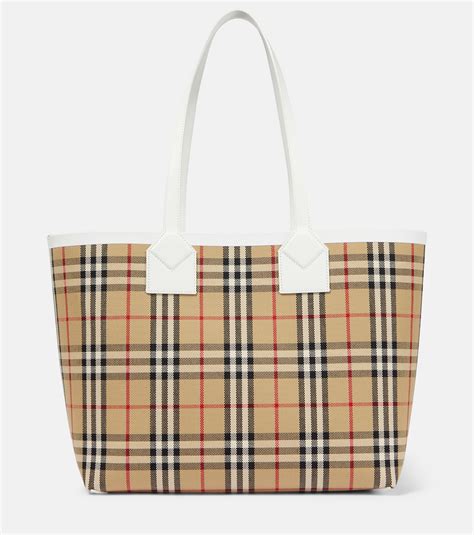 burberry nylon shopper tote bag|Burberry checked canvas tote bag.